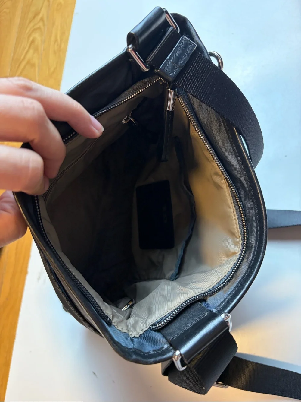 Tumi nylon messenger crossbody bag